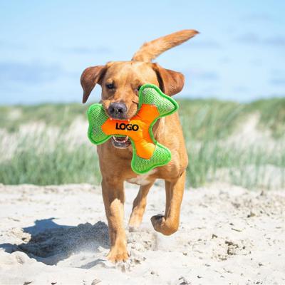 Hundespielzeug Flying Triple Orange Grün M170051 Artfarbe 6593 Detail 8969 XL